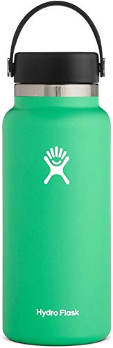 Hydro Flask Botella de agua isotérmica de 946 ml (32 oz), acero inoxidable y doble pared al vacío, boca ancha con tapón Flex hermético, Spearmint