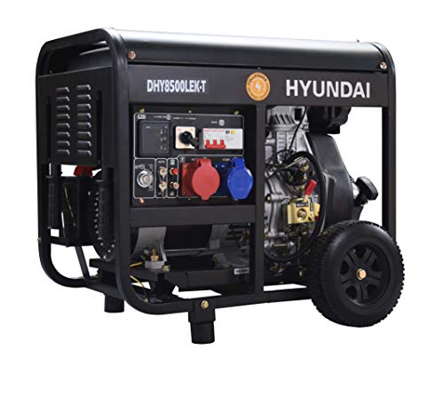 Hyundai DHY8500LEK-T Generador Diésel FullPower, Negro, Mediano