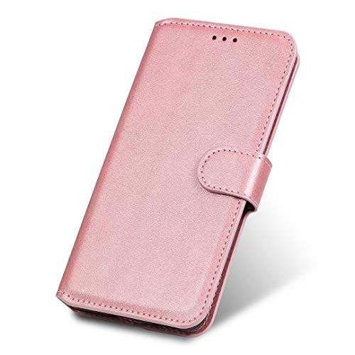 JIAFEI Funda para OPPO A15, Flip Case Magnético Funda de Cuero PU Premium Folio Carcasa móviles Caso Libro para OPPO A15, Oro Rosa