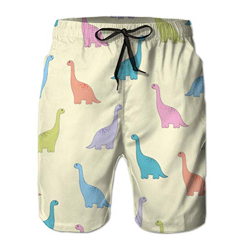 jiilwkie Hombres Cordón Elástico Cintura Troncos de baño Shorts de Playa Dinosaurio bebé niños diseño decoración niños habitación Ropa Papel Tapiz Cubre Superficies ferviente XL