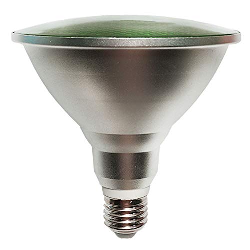 JQslight Bombilla LED PAR38 verde, foco IP65 impermeable E27 15W PAR38 LED Edison rosca ES base 120W lámpara reflectante para luz de jardín, luces de seguridad, sala de exposición