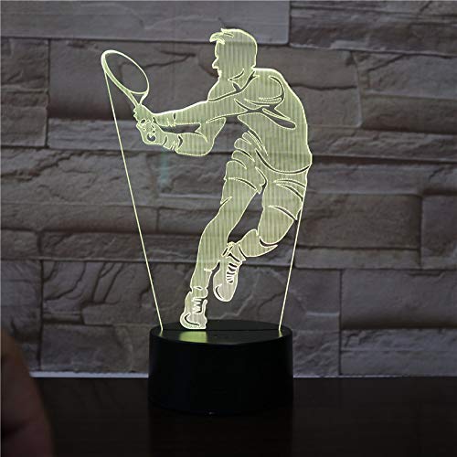 Jugador de Tenis Figura luz Nocturna remota decoración de la habitación de la Oficina en casa luz Nocturna niños Regalo de cumpleaños Mesa lámpara de Mesa