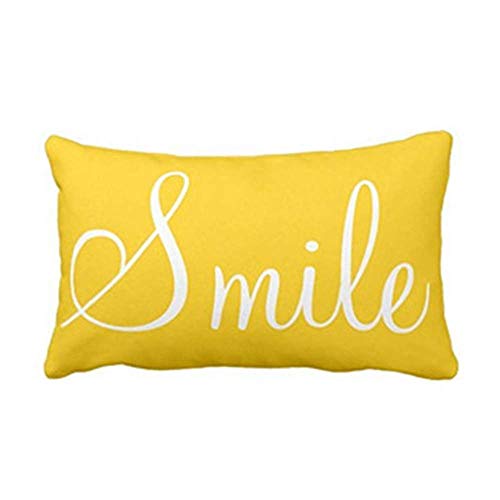 JUNGEN Funda de Almohada Rectangular 30 x 50 cm Funda de cojín de Letras Funda de cojín de Peluche Corto Funda de cojín de nórdica Moderna para Decoracion de Sofá Coche (Amarillo)