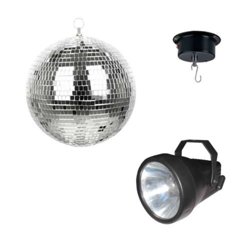 Kit de iluminación proyector, lámpara PAR36 LED, bola de carracas, 20 cm, con motor
