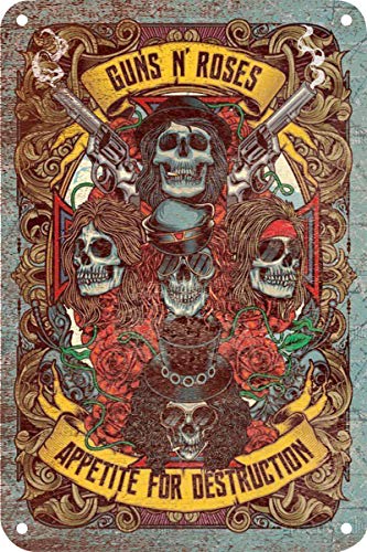 KODY HYDE Póster De Pared Metal - Guns N' Roses - Cartel De Chapa Vintage Estaño Signo Decorativas Hojalata Placa para Bar Cafe Oficina Habitación Garaje