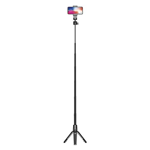 KSIX Selfie con trípode Extensible hasta 106cm con Adaptador para cámaras de acción y Control Remoto Bluetooth