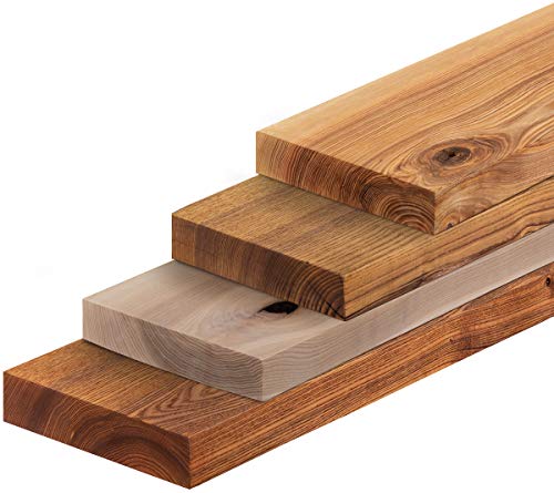 LAMO Manufactura, Estante de Madera Maciza, versión Envejecida, Estante de Pared, Borde Recto, Fresno Oscuro 160cm, LWG-02-A-004-160