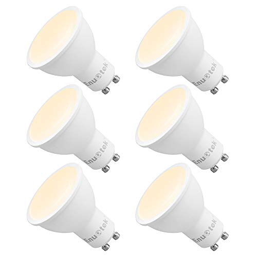 Lamparas Bombillas de LED Casquillo GU10 Regulables 7W 120° Amplio Angulo de Iluminación Luz Calida 3000K Brillo Alto 650Lm 220V para Focos LED Empotrables Pack de 6 de Enuotek