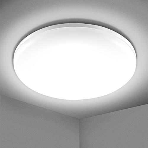 Lámparas de Techo, Elfeland Plafón LED Techo Baño 24W Blanca Natural Equivalente 150W Impermeable IP54 Ø23cm Ultrafino 5000K 2200LM Luz de Techo Led Moderna para Cocina Dormitorio Pasillo Salón