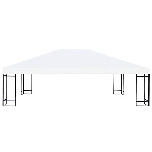 Lasamot Gazebo Top Cover, Gazebo Top Cover Gazebo Canopy Repuesto Top Tier Patio Canopy Cover 0.68lb / m² 4x3 m Blanco Crema