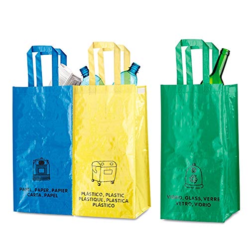 LCQI Bolsas Reciclaje Basura Colores Residuos Reutilizables Set 3