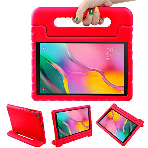 LEADSTAR Funda para Samsung Galaxy Tab A 10.1 2019, Ligero y Super Protective Antichoque EVA Estuche Protector Diseñar Especialmente Manija Caso con Soporte para los Niños, SM-T510 / T515 (Rojo)