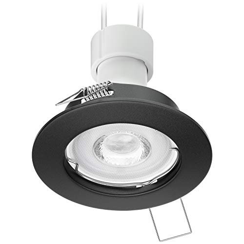 ledscom.de Foco empotrable de techo FERE Marco empotrable negro mate GU10 PAR16 LED 5,8W= 60W 450lm blanco