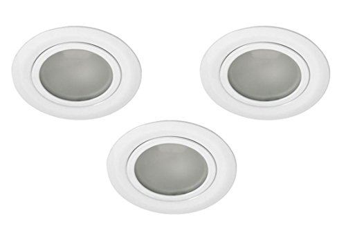 Light Design Dreesbach - Juego de 3 focos empotrables para muebles (12 V, G4), color blanco