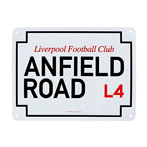 Liverpool F.C. - Señal de metal (tamaño pequeño), diseño de Anfield Road