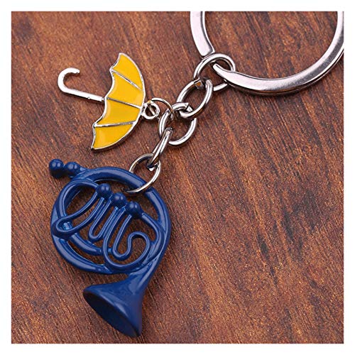 Llavero 1pc Mucho Himym Hice How Yo conocí a tu Madre Amarillo Paraguas Madre Blue French Horn Keychain (Color : Blue)