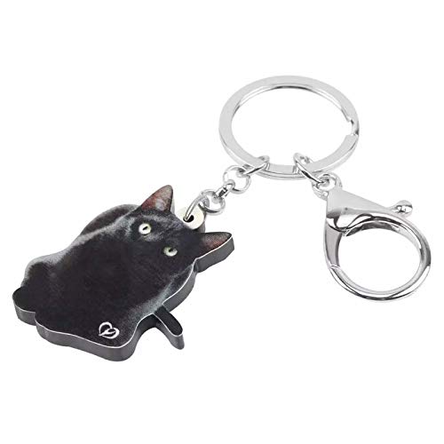 Llavero Lindos llaveros Negros de Gato Bombay Llavero de Gatito estético Animal para Mujeres Amante Adolescente Regalo decoración de Coche