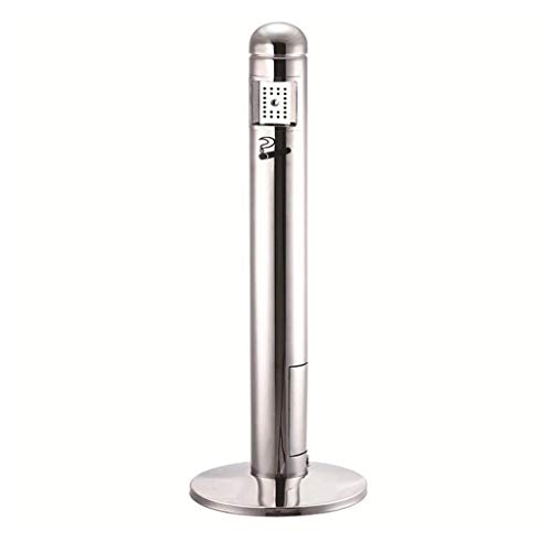 LOFAMI Ceniceros de Pie Piso de Acero Inoxidable Cenicero Piso al Aire Libre Soporte ceniceros for los Cigarrillos a Prueba de Viento contemporáneos Heavy Duty ceniceros con Cerradura H41inchs