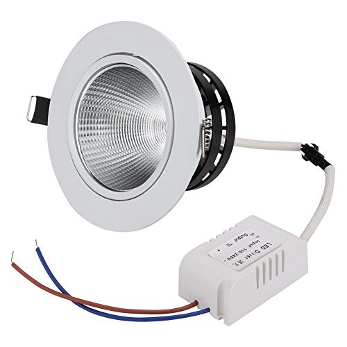 logozoee Foco COB, Downlight LED Delgado y Duradero de bajo Consumo de energía, para supermercado(Warm White, 7w dimmable)