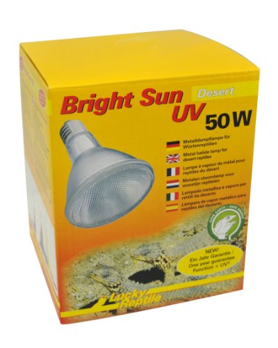 Lucky Reptile Lámpara Bright Sun UV Desert con halogenuros metálicos para Casquillo E27, con radiación UVA y UVB