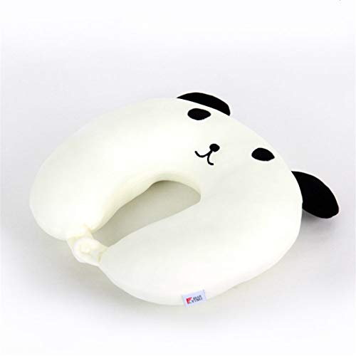 Memory Foam Cute Animal Cotton Comfort Travel Almohada de Soporte para el Cuello en Forma de U Almohada de Viaje para el Cuello Suave y cómoda para Oficina, Aviones, habitación,Blanco