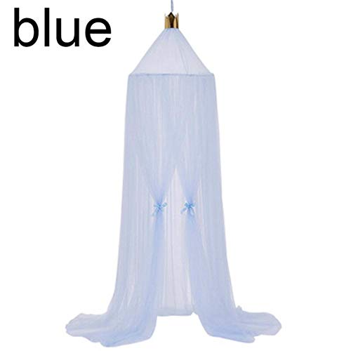 Mingi 1PC Hung Dome Mosquito Net Kid Baby Bed Hung Canopy Cubrecama Cortina Ropa de Cama Round Room Decor Kids Hanging Mosquito Net, Azul