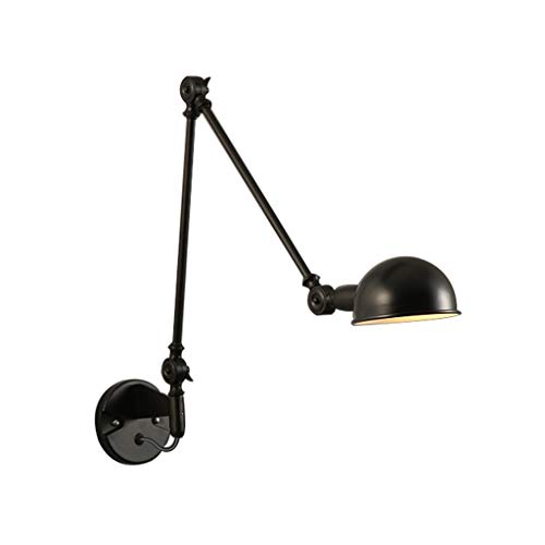 MingXinJia Lámparas de Cabecera de Interior Estilo Nórdico Luz de Pared Plegable Rocker Dormitorio de Lectura Lectura Estilo Americano Retráctil Retro Personalidad Creativa Industrial Lámpara de Pare