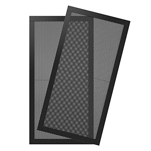 MoKo [2PZS] Filtro de Ventilador de PVC Antipolvo para Caja de Ordenador 120 x 240MM, Rejilla Cubierta de Ventilador con Marco de Goma Magnética de Aire Malla para Caja de Computadora - Negro