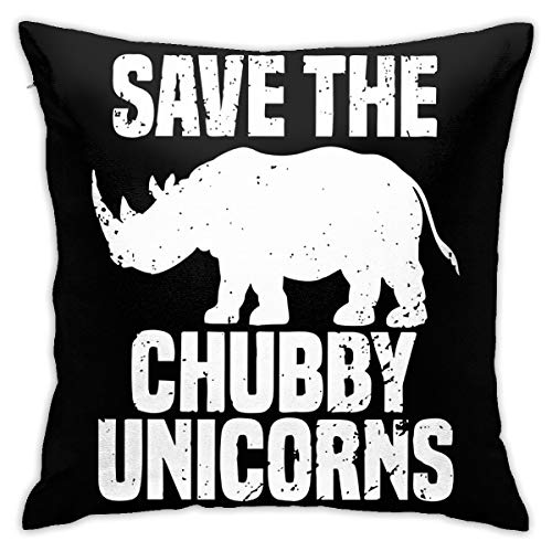 N / A Save The Chubby Unicorn Funda de sofá, funda de asiento Pl ̈1schstoff 45 x 45 cm Productos principales cómodo y suave F ̈1r Salón