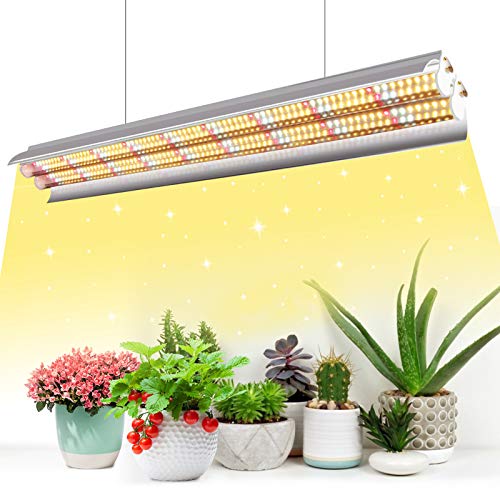 Niello T5 Lámpara para plantas, Full Spectrum de 60 cm, lámpara LED de cultivo interior, 96 LED 660 nm/3000K/5000K Plant Grow Lamp con reflector/Daisy Chain Design para siembra, invernadero, cultivo