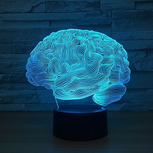 Novedad luz Cerebro ilusión lámpara Color Noche luz táctil Escritorio lámpara hogar Oficina decoración