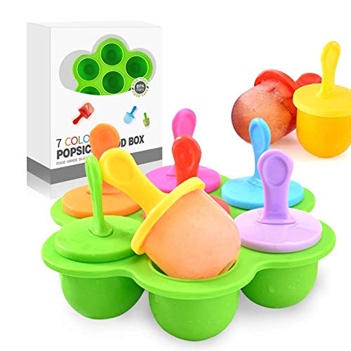 O-Kinee Mini Moldes Helados Silicona, Moldes para Helados y Polos Sin BPA, Poleras Helado Bebe Niños, Ice Cream Mold, Ice Lolly Moulds, Molde Reutilizables para Hacer Helados Caseros