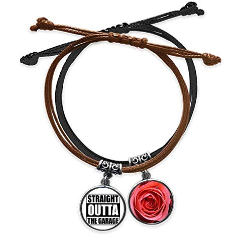 offbb El Garaje Conduce. Pulsera Cuerda Mano Cadena Cuero Rosa Pulsera