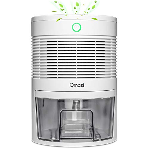 Omasi Deshumidificador electrico 600ml,Portátiles Deshumidificadores Absorben Agua 300 ml / 24 h，apagado automático, para Hogar Salón Habitación Oficina Blanco