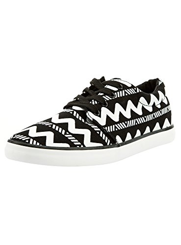 oodji Ultra Hombre Zapatillas Estampadas de Algodón, Negro, 44 EU / 10 UK