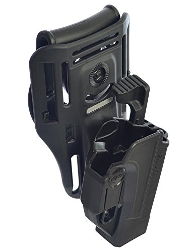 Orpaz Accesorio para cinturón de Defense Lowride + funda de seguridad táctica de liberación de Thmub, ajuste de tención, pala ROTO para Glock 17/19/22/23/25/26/27/31/32/34/35