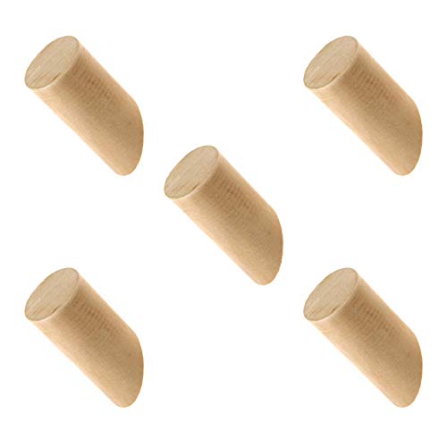 OTOTEC 5 ganchos de pared de madera puntos, kit de suspensión de pared para montar en la pared rústico sombrero toallas albornoz entrada naturaleza