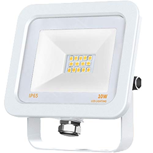 PATABIT Foco LED de exterior, 10 W, 220 V, luz fría 6500 K, foco proyector LED exterior, alta luminosidad, para casa, jardín, trabajo, ideal para obras, luz fría