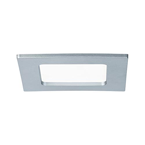 Paulmann Juego Quality Panel Cuadrado 1x6 W 4000 K 230 V 115x115 mm Cromo Mate 92076 LED, Foco, luminaria empotrable, 6 W, 11.5 x 11.5 x 0.5 cm