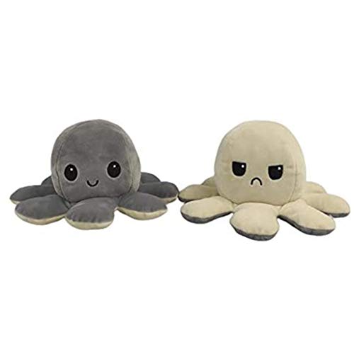 Peluche de Pulpo Reversible, Bonitos Juguetes de Peluche muñeco Vibrante de Doble Cara el Pulpo Reversible Original de Felpa Bonitos Juguetes de Peluche para Niños, Cumpleaños Navidad (C)