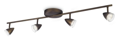 Philips myLiving Maple - Barra de focos, LED, 4 luces, color bronce