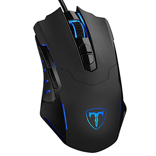 PICTEK Gaming Mouse Wired [7200 dpi] [Programmable] [Breathing Light] Ergonomic Game USB Computer Mice RGB Gamer Desktop Laptop PC Gaming Mouse 7 Buttons for Windows 7/8/10/XP Vista Linux Black