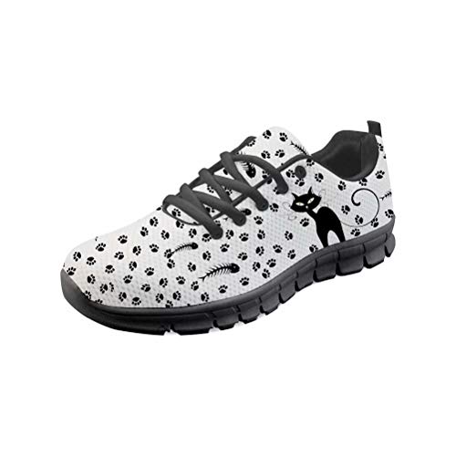 POLERO Sneaker Zapatillas de Deporte Gato para Dama Mujer con Cordones 36 Talla Europea