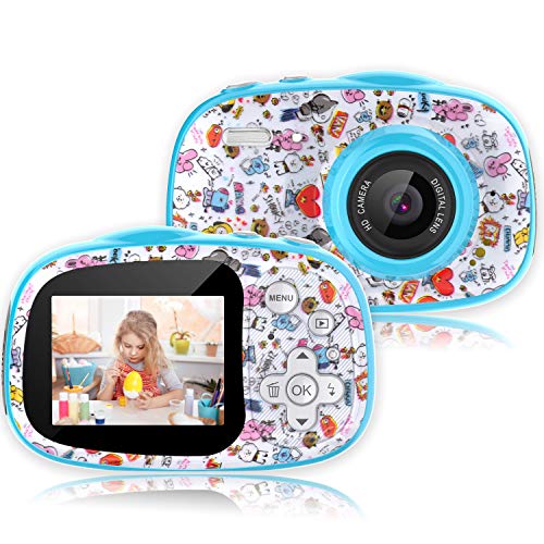 PTHTECHUS CáMara Digital para NiñOs, 12MP 1080P 2.0 HD Selfie Video Digital Cámara Infantil, MP3 MP4 Juego, Regalos Ideales para Niños Niñas de 3-10 Años, con Tarjeta TF 32 GB, Cumpleaños