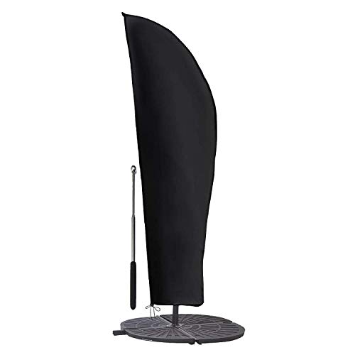 PTN Funda Sombrilla Jardín Impermeable, Tela Oxford Impermeable Anti-UV Resistente al Desgarro, Cubierta de Sombrilla de Playa Negra Transpirable para Patio al Aire Libre (205 * 40 * 60 / 50cm)