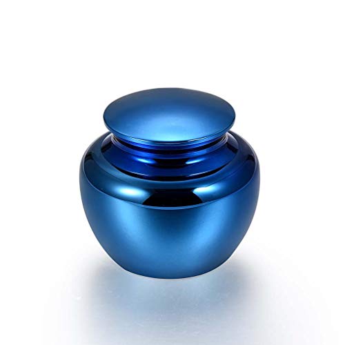 Qnlly Urnas de Crema pequeñas con Forma de Manzana Urnas de Recuerdo de Crema Mini de Oro Dorado para Cenizas humanas Elegant & Jars + Bolso de Terciopelo Gratis,Azul