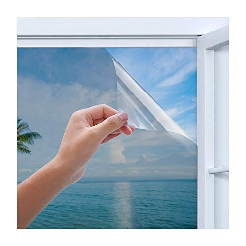 Rhodesy Vinilo Ventana Plata Protector, Película Adhesiva Unidireccional Reflectante para Ventana, Control de Calor Anti UV Bloqueador Solar, Protección de Privacidad 60 * 200cm