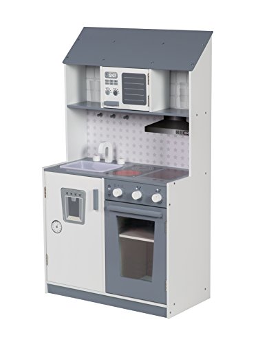 Roba 480227 cocina infantil lacada, que incluye horno, fregadero, grifo, microondas, fogones, cocina multicolor
