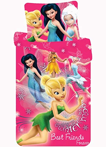 Ropa de cama 140 x 200 cm Fairies Tinkerbell almohada 70 x 90 cm 100% algodón! NUEVO