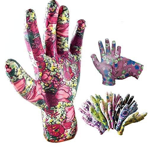 Schneespitze 9 Pares Guante jardín,Ladies Funda Flores Guantes de jardinería,Guantes Trabajo Guantes Para Familia Tarea de jardinería,Color al azar